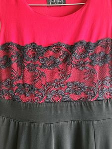 RED AND BLACK SKATER DRESS