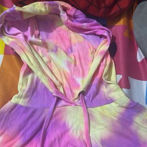Tie-Dye Cut Out Hoodie