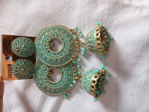 Turquoise Jhumka Earrings