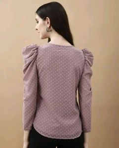 Women's Chiffon Solid Regular Fit Top