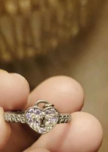 925 Sterling Silver Heart Lock & Key Ring