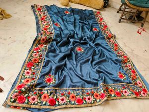 Floral Embroidered Saree |😍🌹