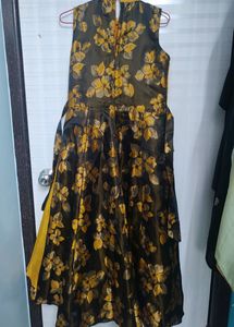 Elegant Mustard &amp; Floral Dress