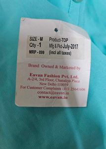 Aqua Cold Shoulder Top