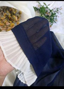 Navy Blue Sheer Top