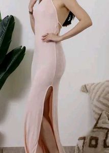 Elegant Peach Maxi dress