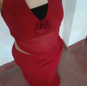 SAVANA Maroon Red Maxi Dress