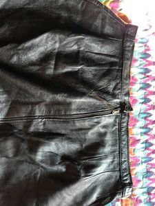Camel Leather Skirt/Korean