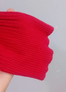 Red Ribbed Henley Top❤️‍🔥