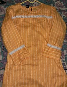 Yellow A Line Kurti