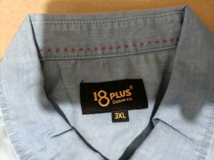 Denim Casual Shirt, 3XL SIZE