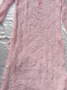 Pink ChikanKari kurti