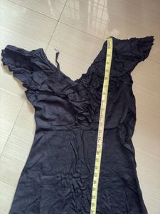 Black Ruffled Neck Dress
