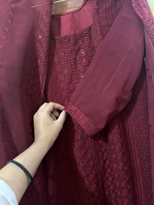 Elegant Maroon Kurta Set