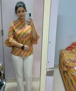 Striped Bell Sleeve Top