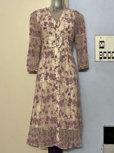 Pintrest Korean Floral Lace Midi Dress