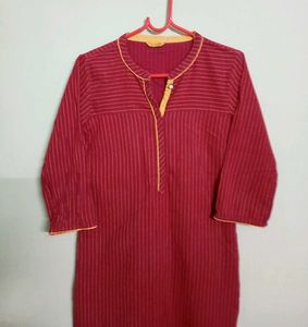 Aurelia Red Striped Kurti - Small Size