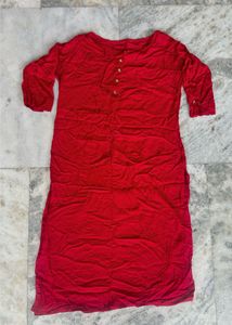 2 Kurtis Pair | Printed Black and Solid red Kurti