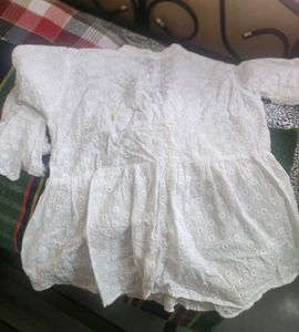 white anarkali short kurti