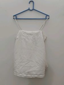 White Embroidered Tank Top