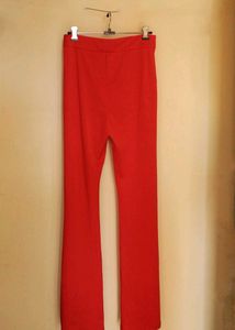 Red Slit Mesh Pants