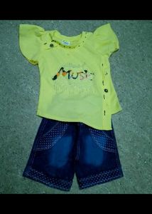 6 month baby girl top &amp; short jeans