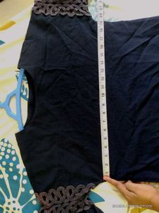 Navy Blue Cotton Top - 38 - M/L