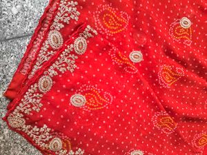 Red Embroidered Dupatta