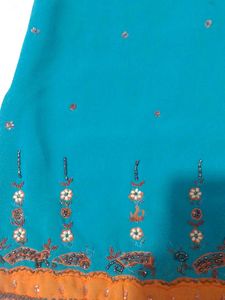 90s bollywood teal hand embroided kurti