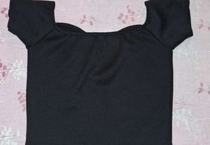 Off-Shoulder Black Crop Top