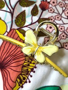 Yellow Floral Hair Claw Clip