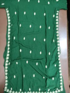 Green Embroidered Kurta