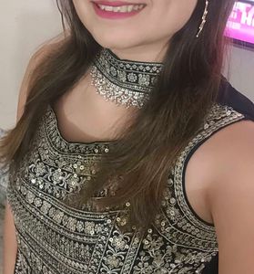 Designer Navy Blue Peplum Set