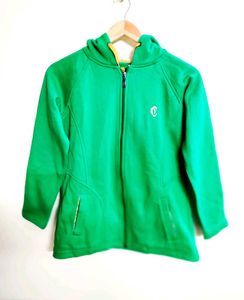 Green Zip-Up Hoodie bust size-32-Small
