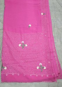 Pink Embroidered Saree