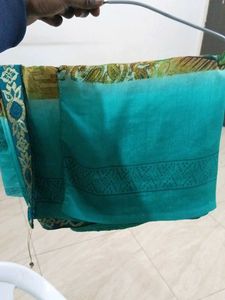 Teal & Gold Saree