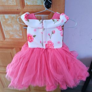 Pink Floral Party Wear Dress