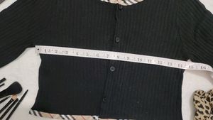 Crop Black Trendy Jacket And Top
