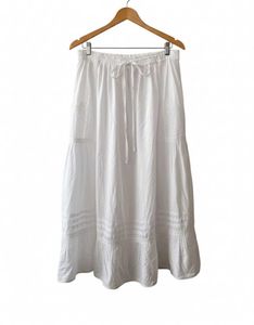 White Embroidered Maxi Skirt
