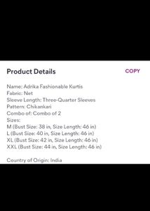 Chikankari Kurti