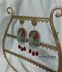 Handmade Medieval Style Clay earrings
