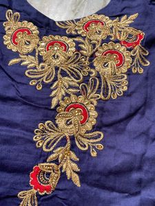 Heavy Embroidery Navy Blue Suit