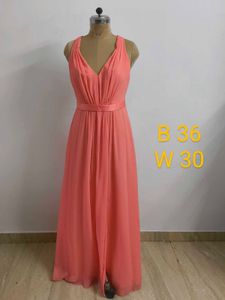 Coral Gown with Slit