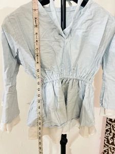 Blue Peplum Style Top