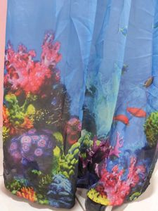 Blue Reef Print Maxi Dress