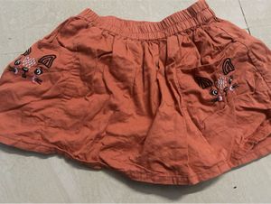 Orange Cat Pocket Skirt
