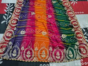 Beautiful multicolour gota patti saree