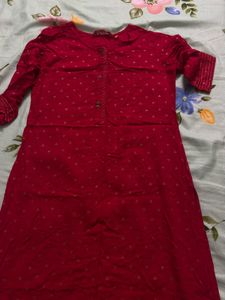 Red Printed Kurta