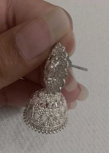 Silver Jhumka Earrings