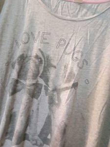 Cute Grey &#39;Love Pugs&#39; Tee
